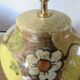 Hubert Olivier ceramic lamp with floral decoration, 1980.