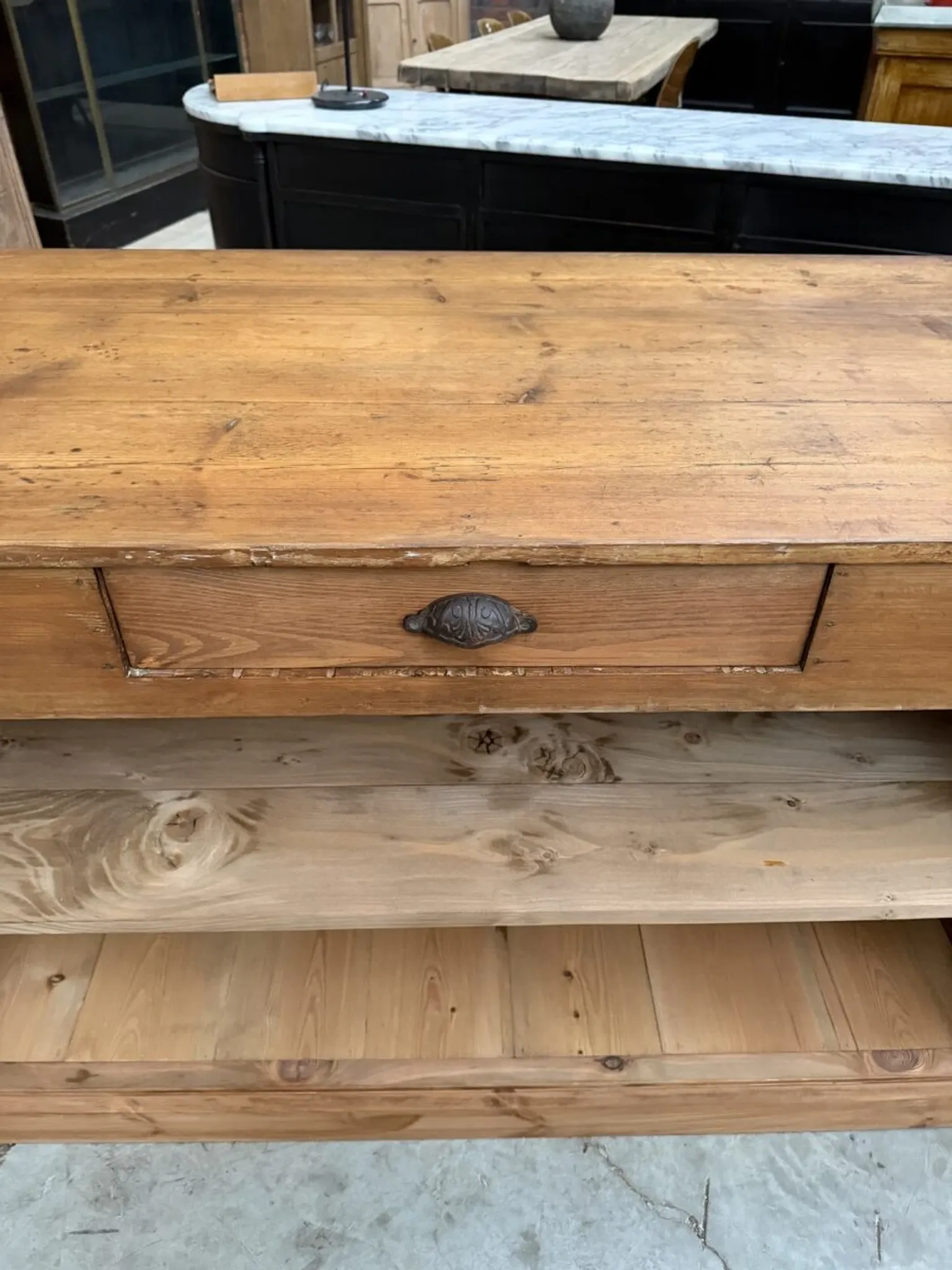 Pine counter from the early 20th century.