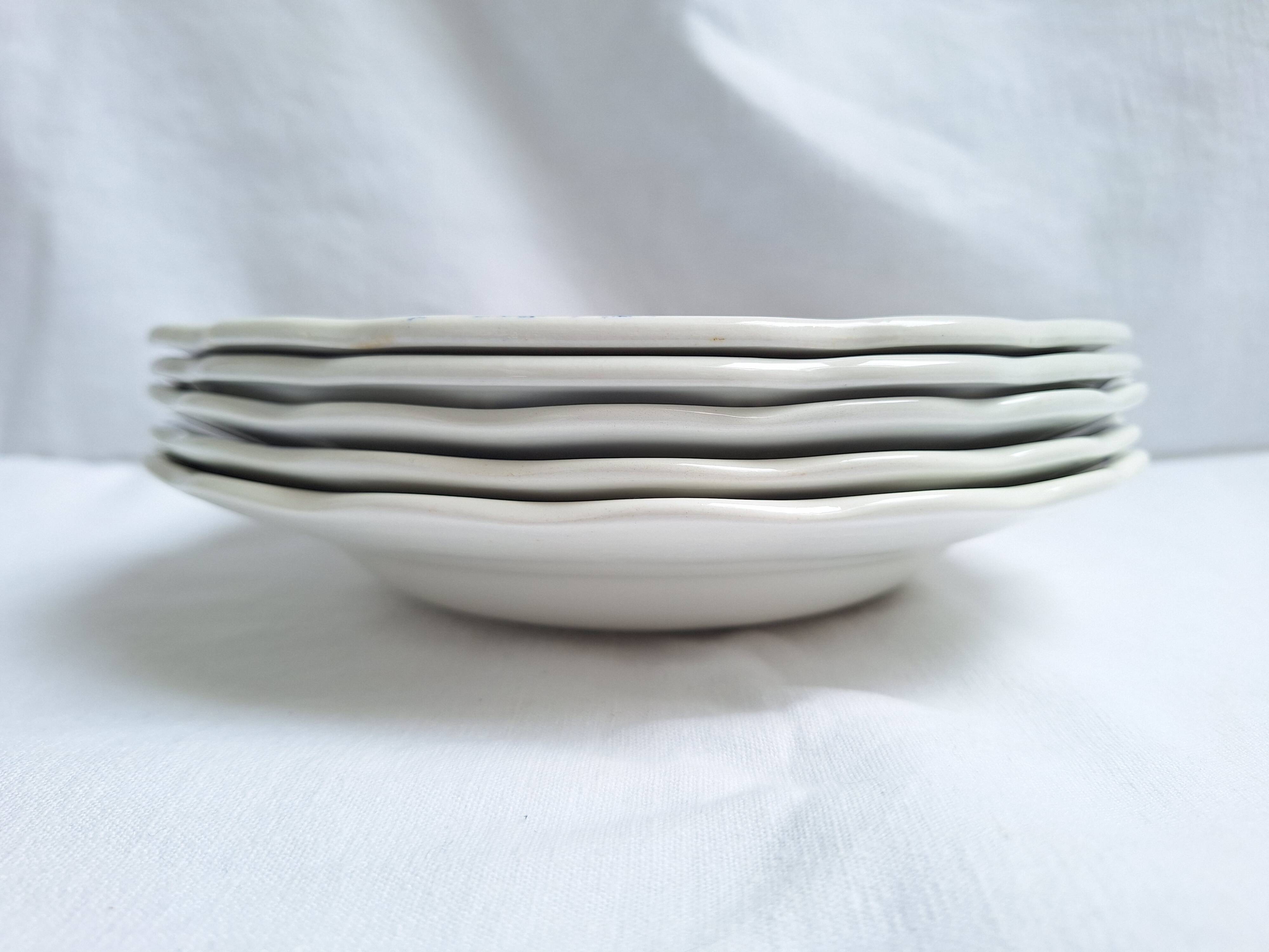 Vintage blue soup plates