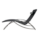 Vintage chaise longue model S 828 in tubular steel by Torben Skov for Thonet, 1980s.