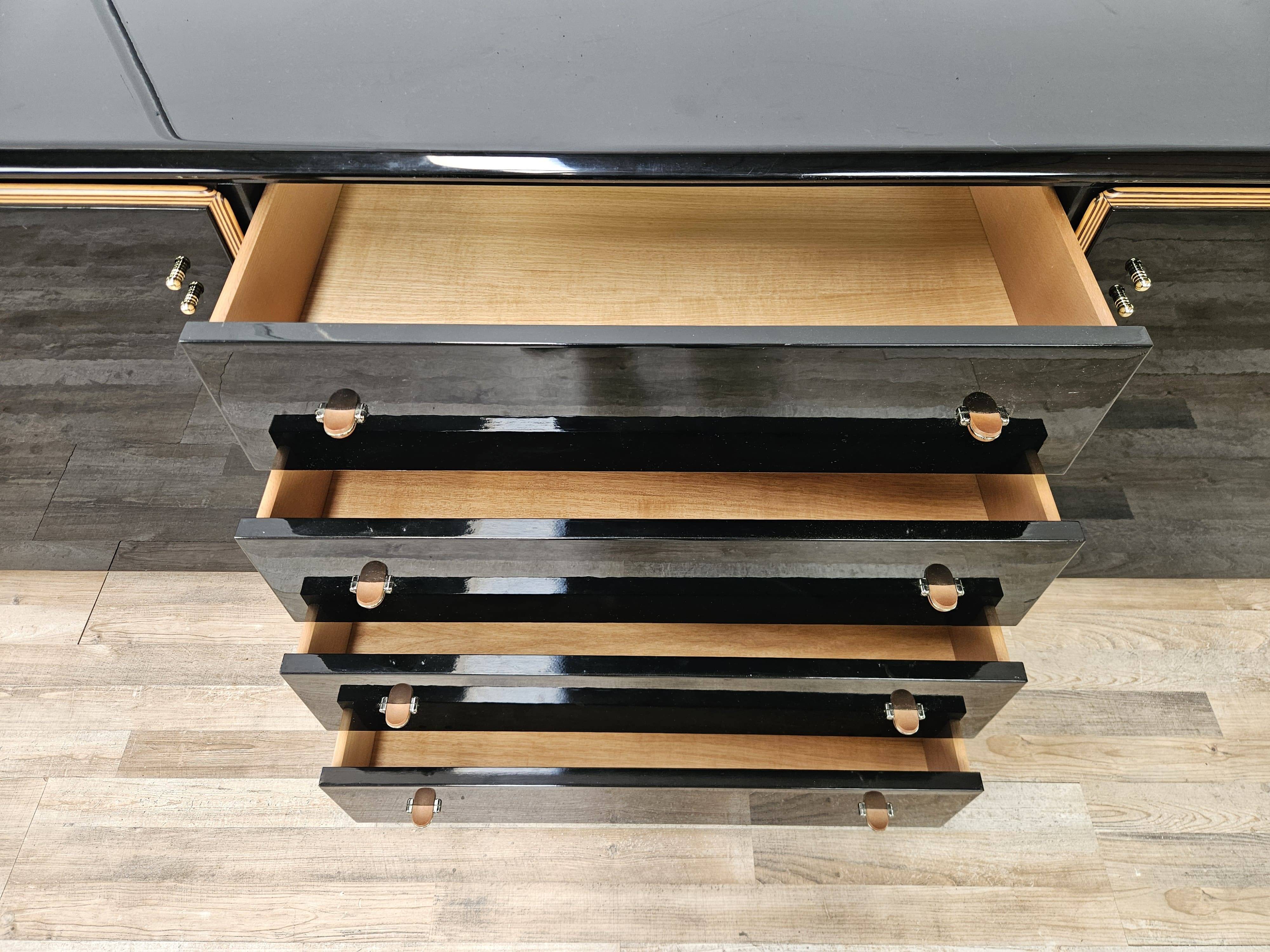 1970s Pierre Cardin sideboard in black lacquered wood