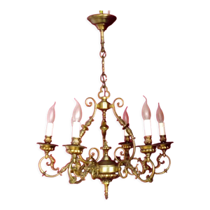 Lustre bronze de type baroque