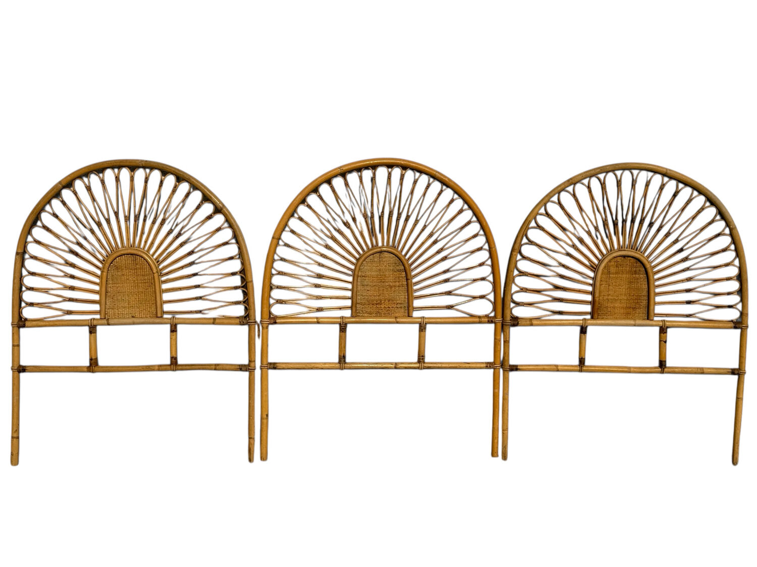 Set of 3 rattan headboards, France 60s