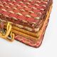 Vintage pink case in braided wicker and rope