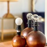 3 wooden ball lamp bases.
