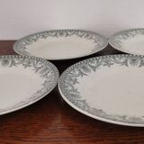 Set of 4 flat plates Terre de Fer Moulin des loups and WILBUR hamages