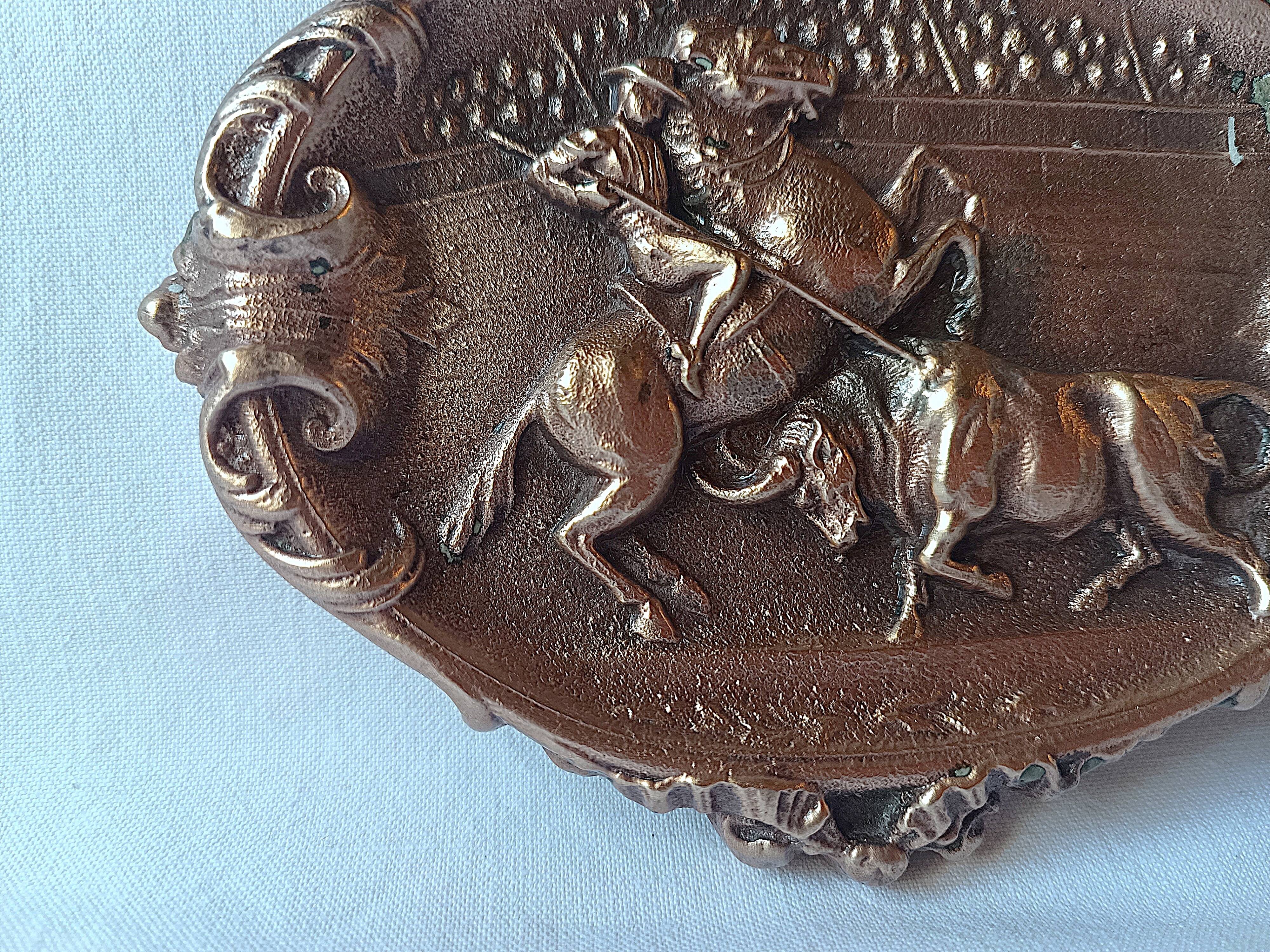 antique bronze ashtray bullfighting collection essential for smokers