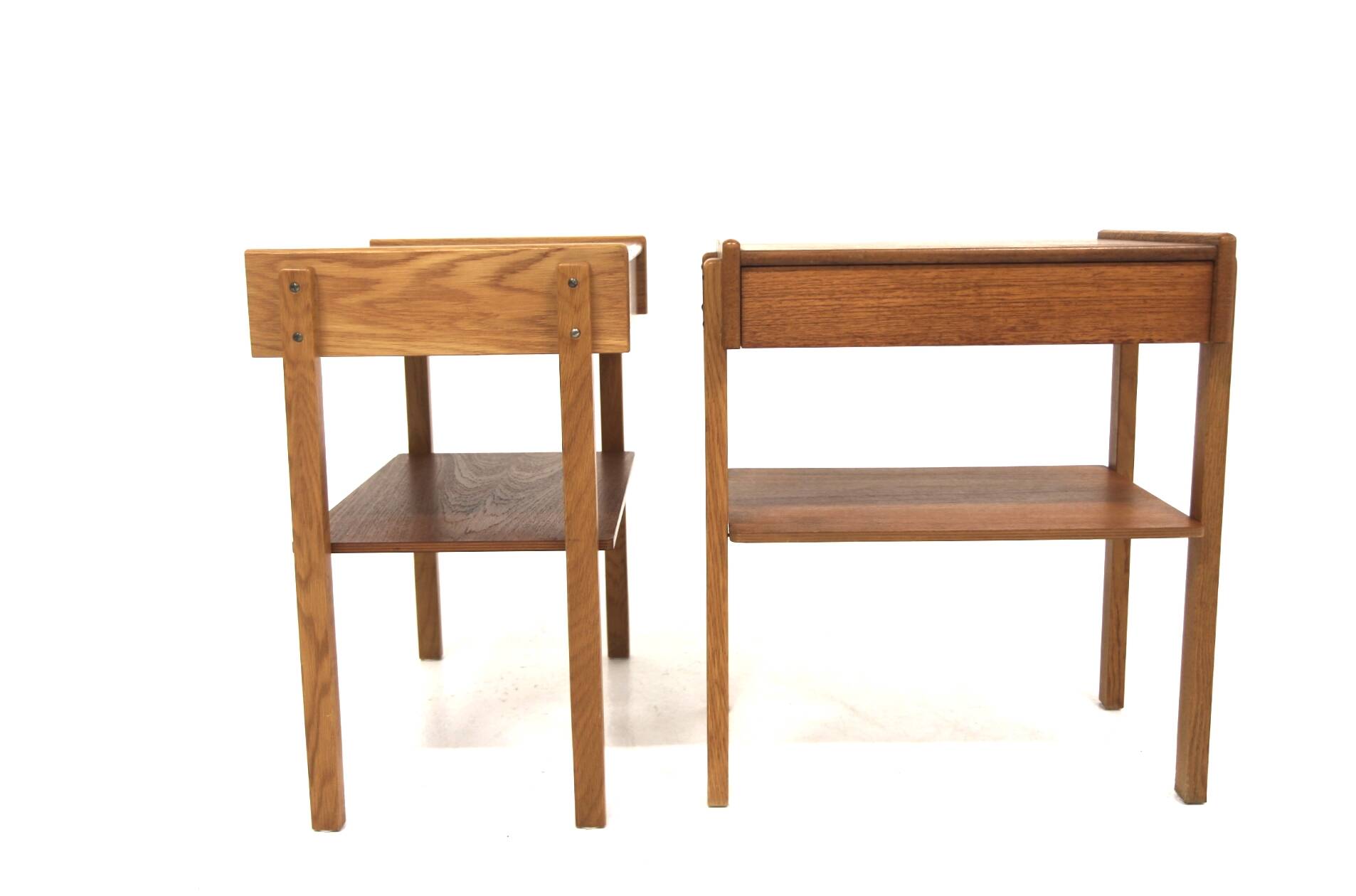 Set of 2 teak and oak bedside tables, Sweden, 1960
