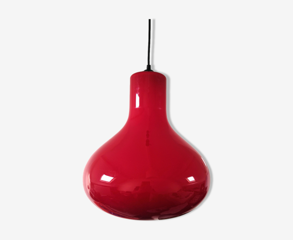 Suspension in red opaline design 70s