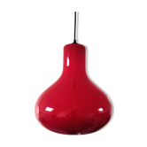 Suspension en opaline rouge design années 70