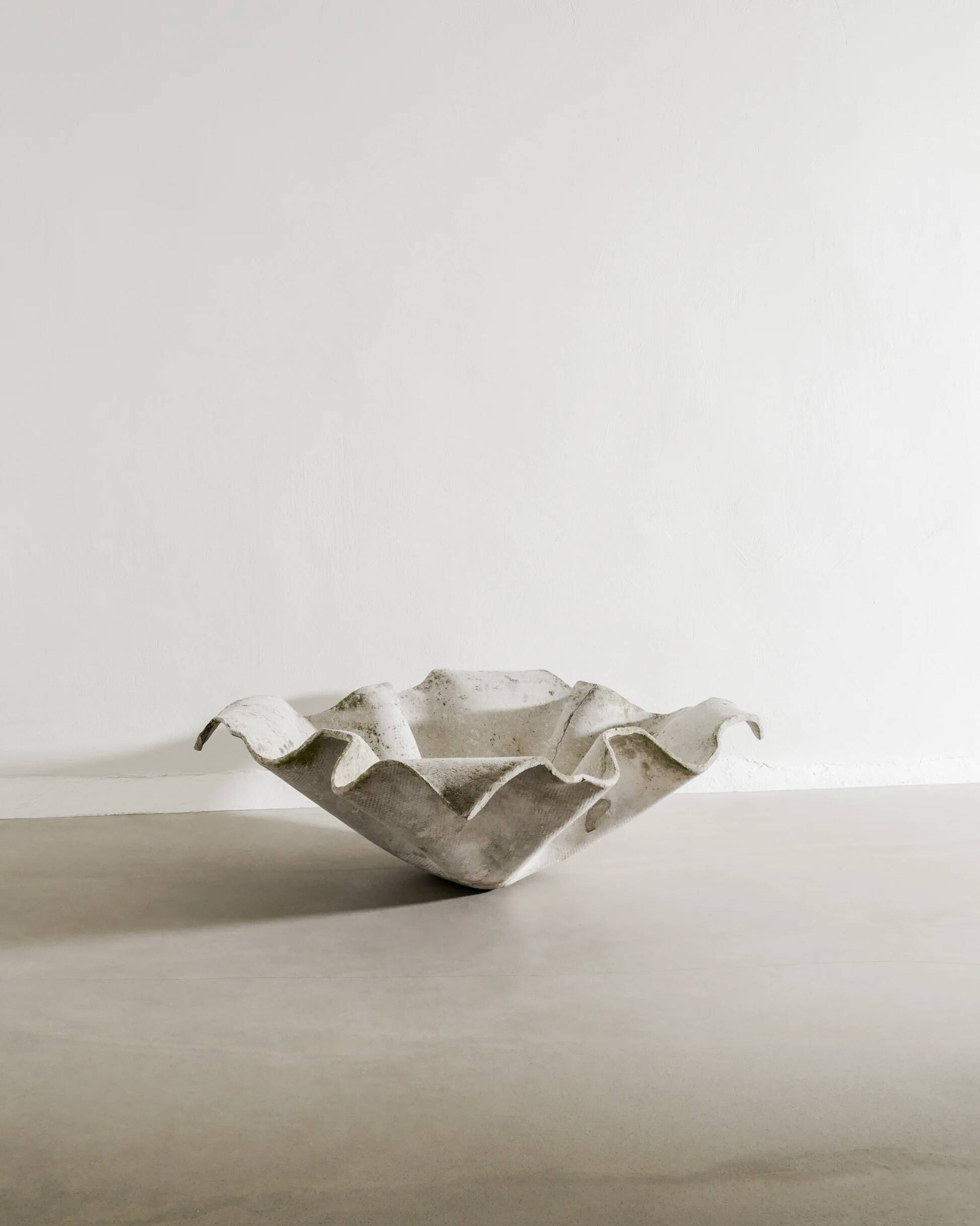 Oversized Mid Century Concrete Handkerchief Planter by Willy Guhl, 1950s