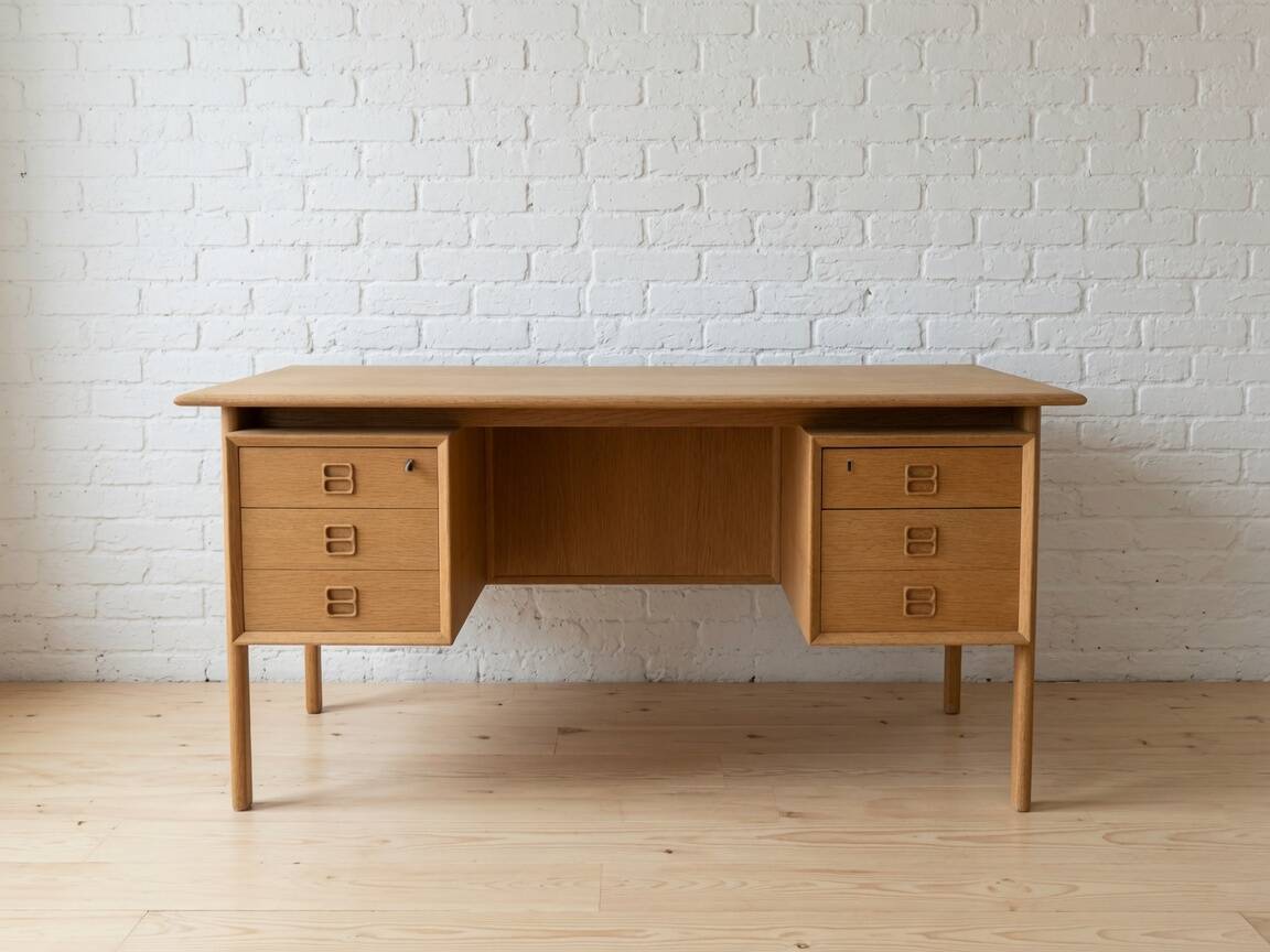 Oak Executive Desk By Arne Vodder From Brouer Møbelfabrik, Denmark, 1960s