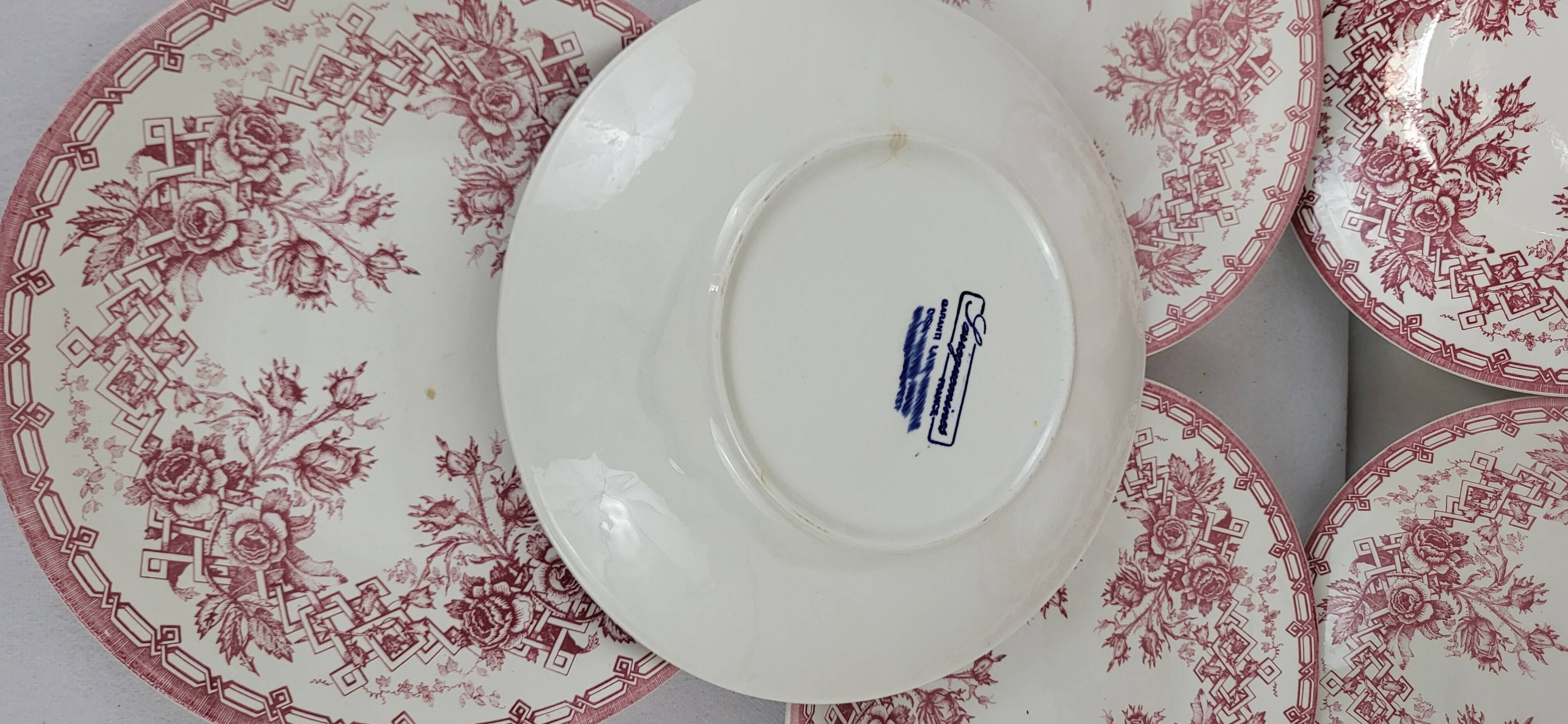 6 Sarreguemines earthenware plates
