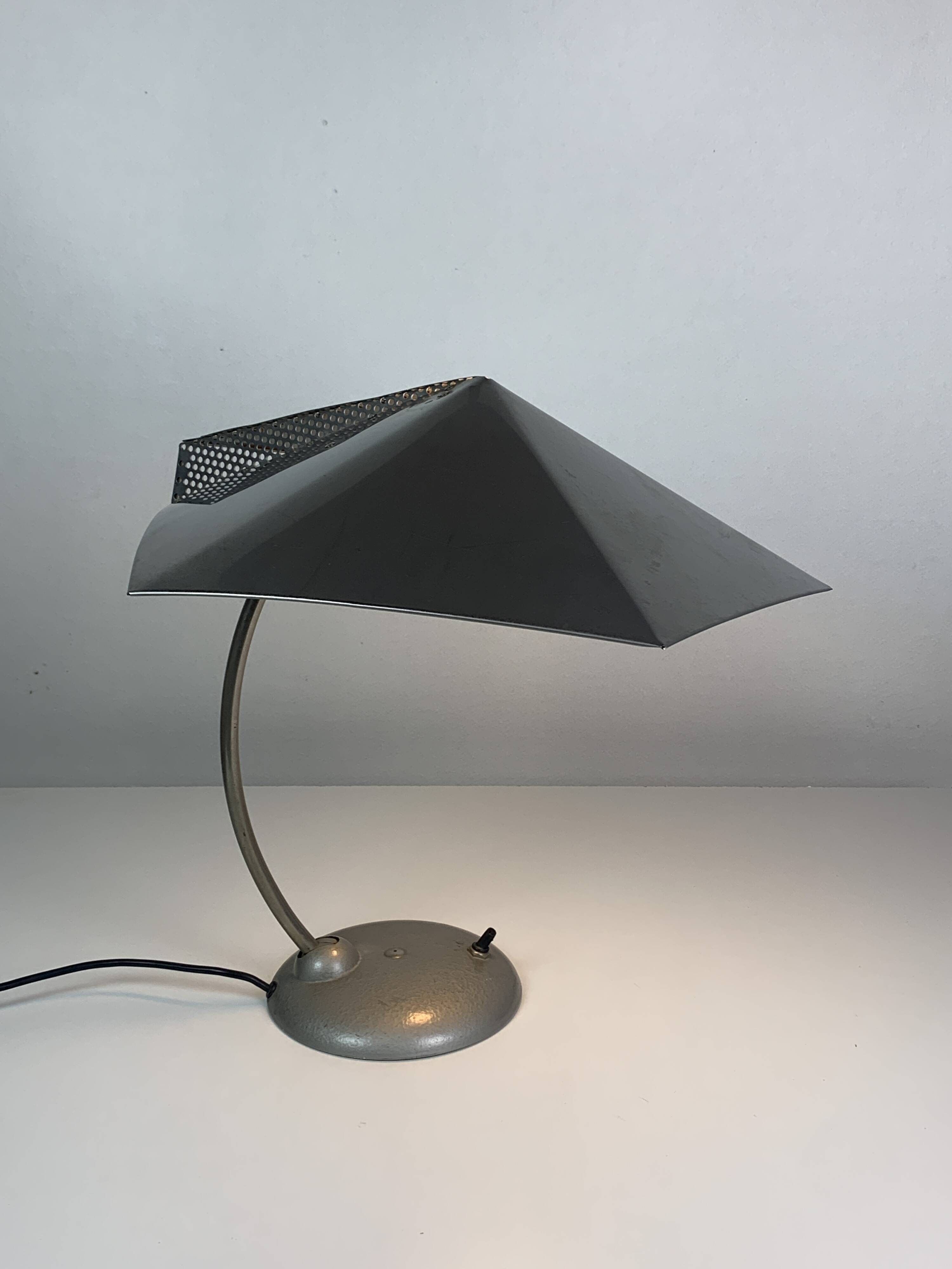 Modernist metal Bauhaus desk lamp, 1960s