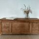 Large antique wedding chest in raw oak from the 19th century (shallow depth)