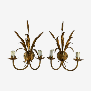 Pair of wheat ear sconces 70s