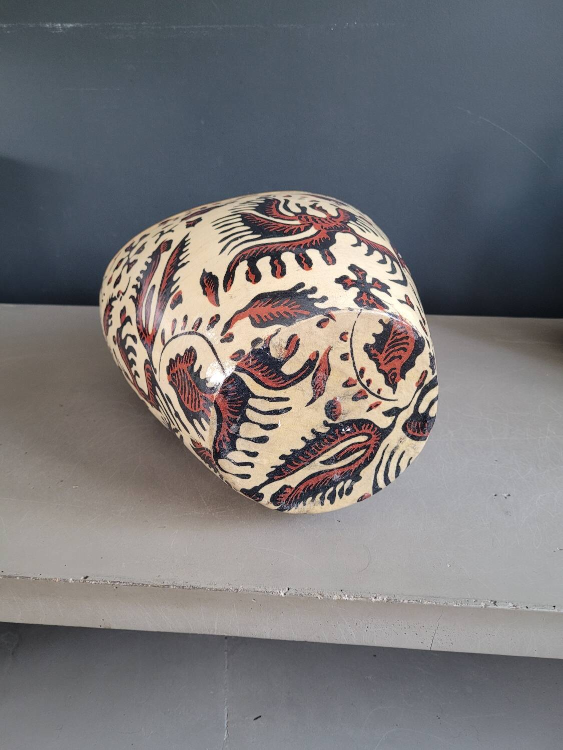 Terracotta and patterned canvas planter