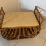 Vintage rattan toy chest
