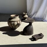 Sexy Neck - Solid wood (monoxyle) brown side table