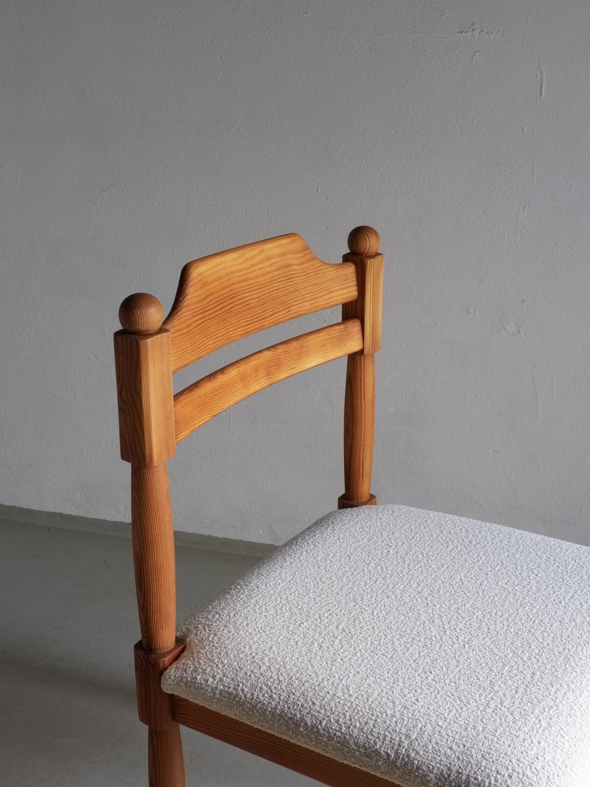 2 Carved solid pine chairs | Denmark | 1970s