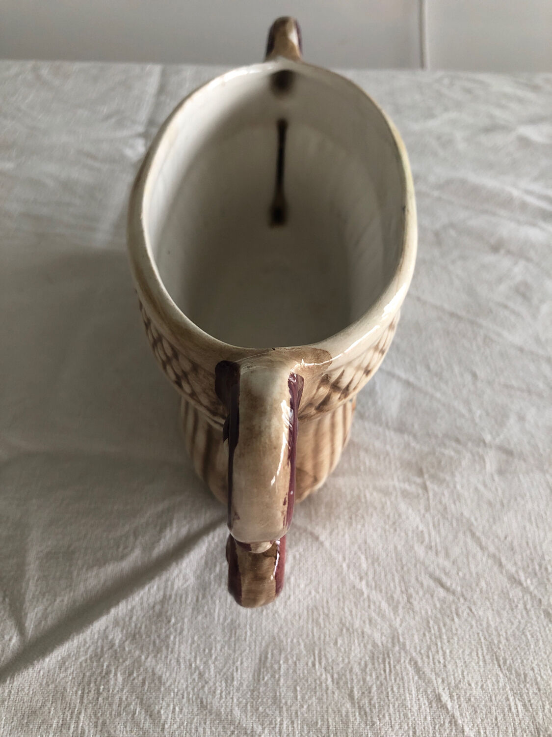 Small pot cover / oval flower pot in Italian ceramic