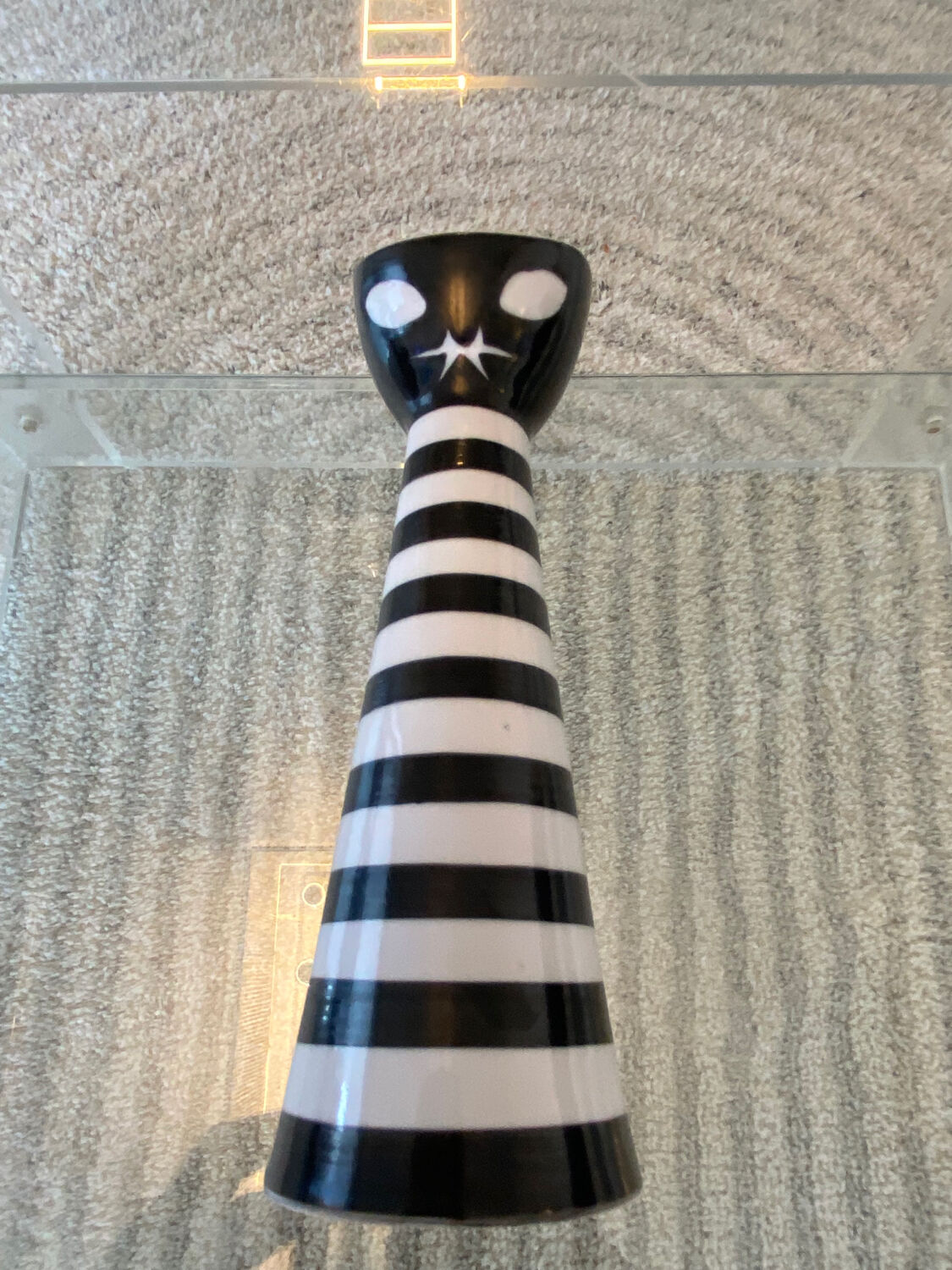 Vase Chat vintage 1960 de Janos Torok pour Zsolnay