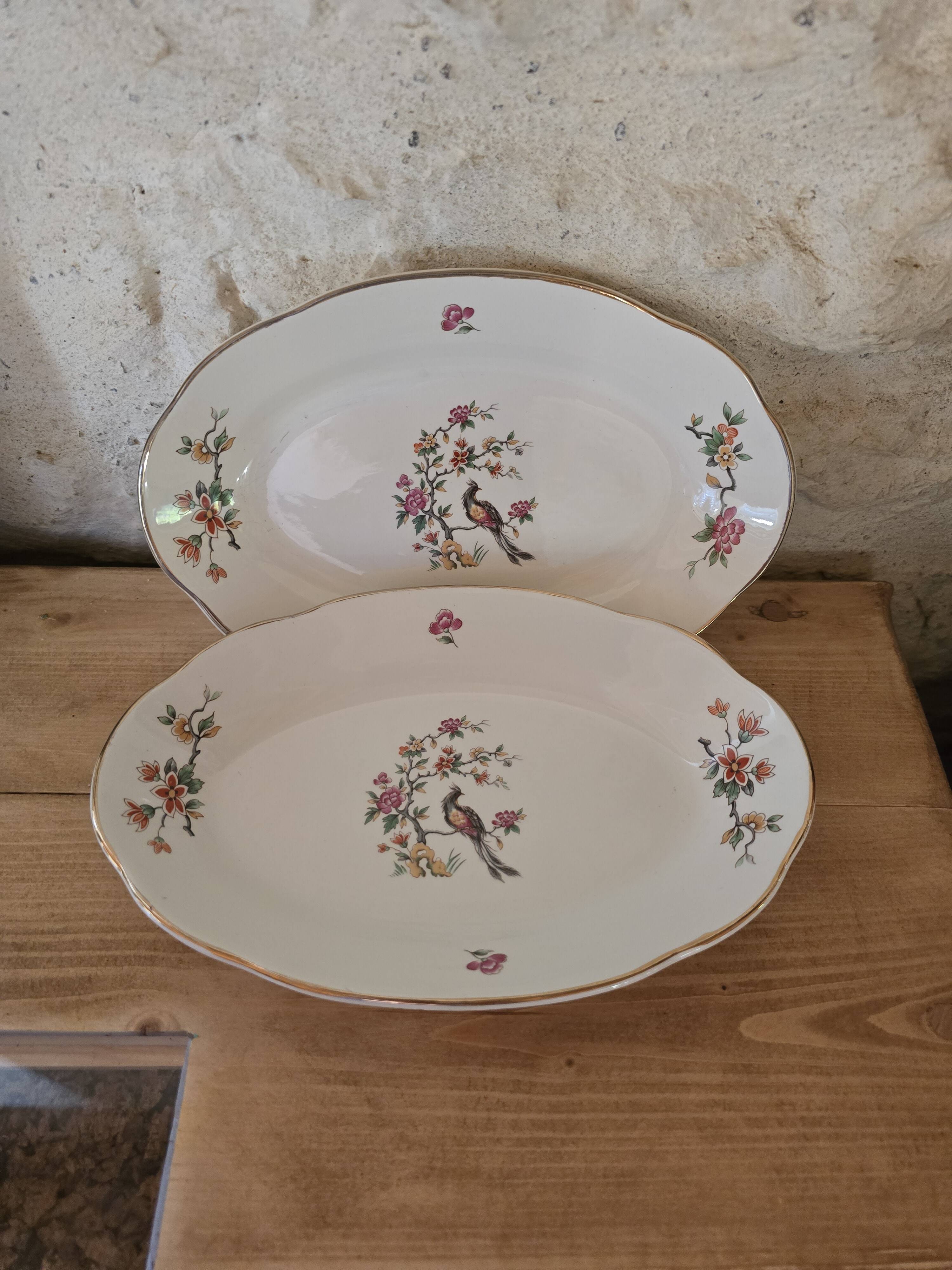 Raviers Digoin Sarreguemines birds and flowers