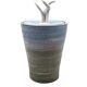 Mid-century style blue artistic ceramic vase, Gabriele Bucci Italy ca. 2000