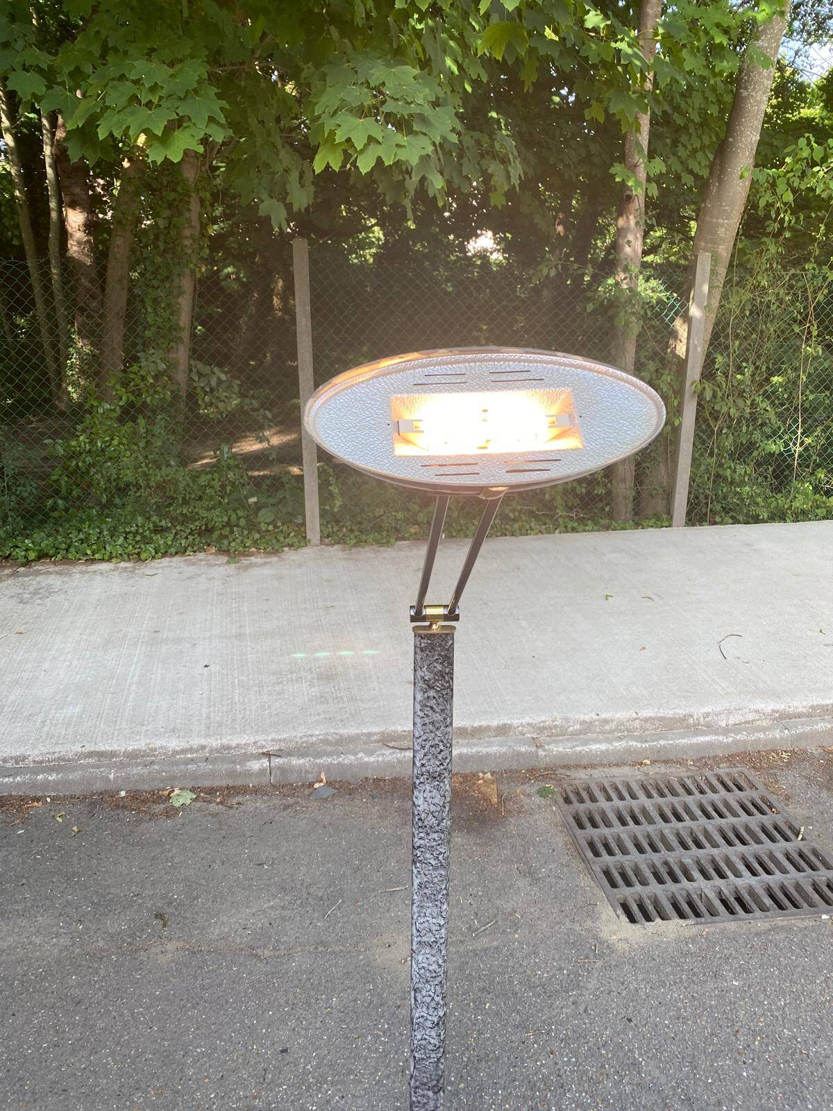 Lampadaire italien vintage effet marbre gris