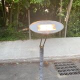 Vintage Italian floor lamp with gray marble effect and oval dome