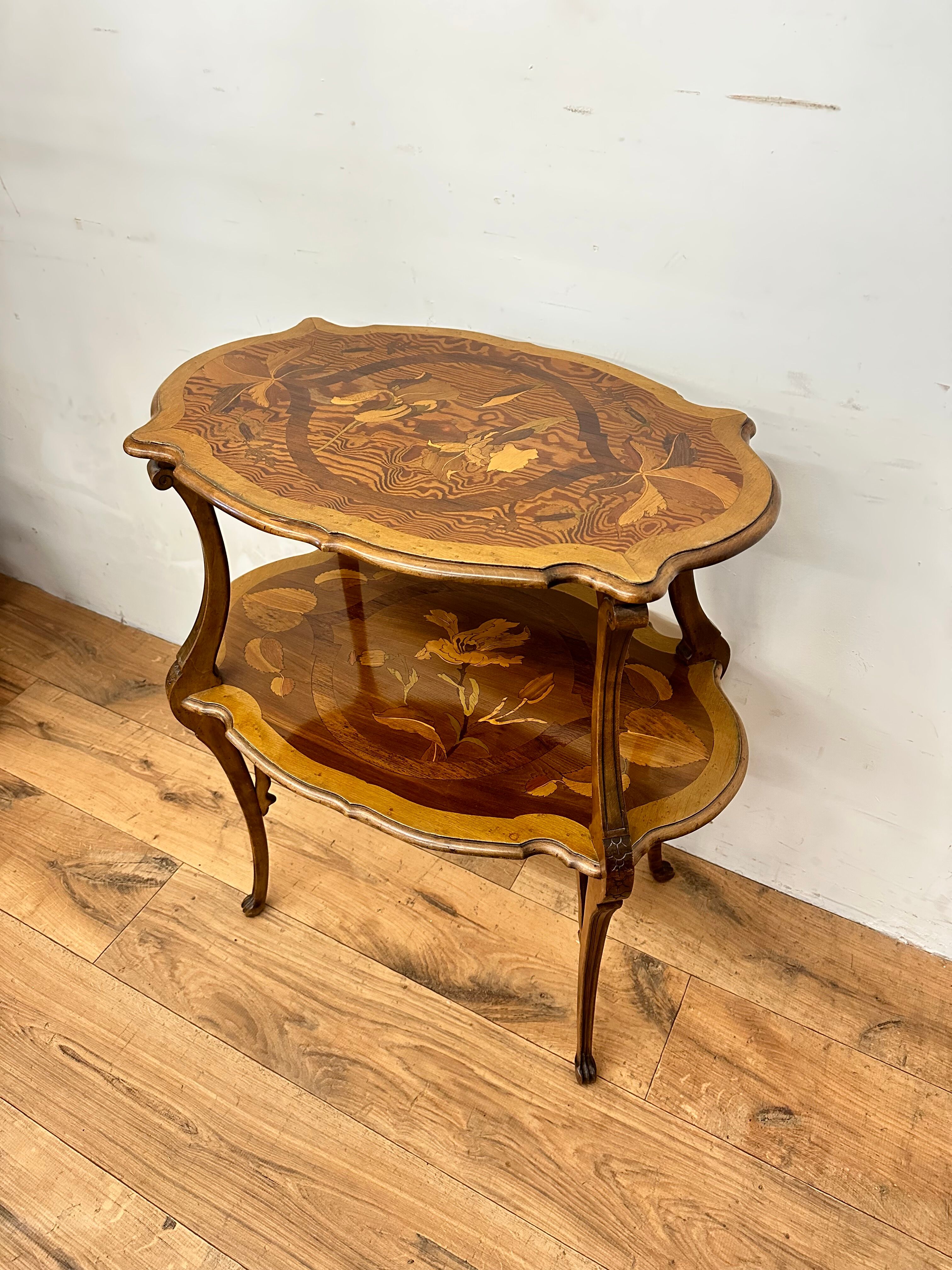 Double side table art nouveau tray