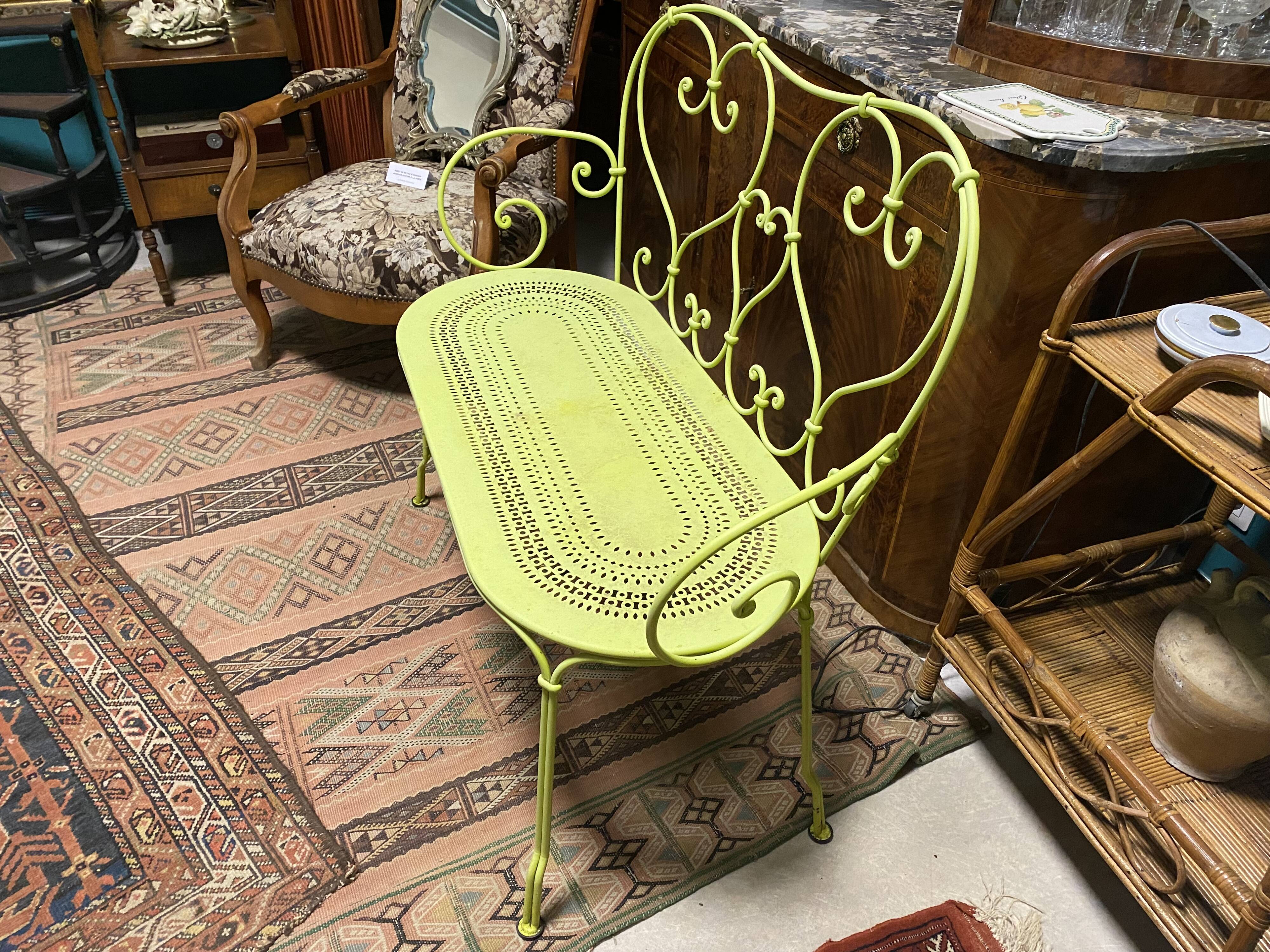 Wrought iron metal garden bench