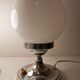 Pair of vintage chrome and opaline bedside lamps from the 1960s