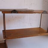 Wall shelf in oak and copper from the 50s