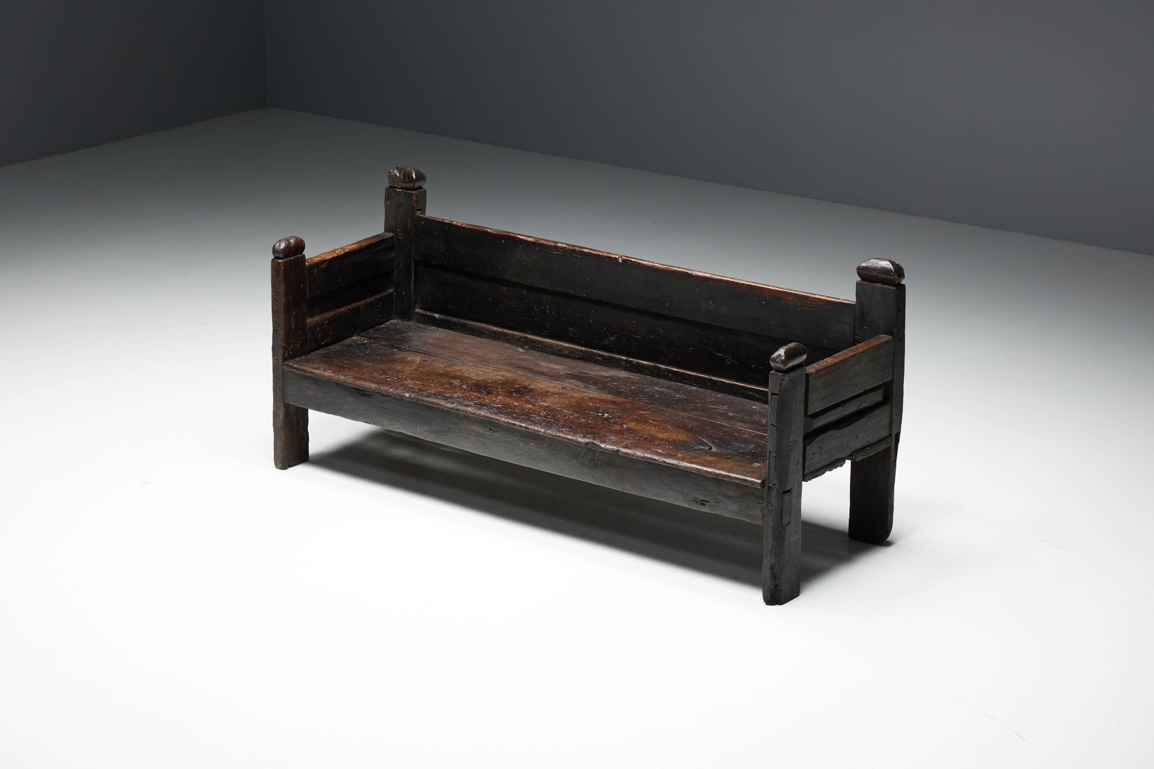 Banc Brutaliste Wabi Sabi, France, 19ème Siècle