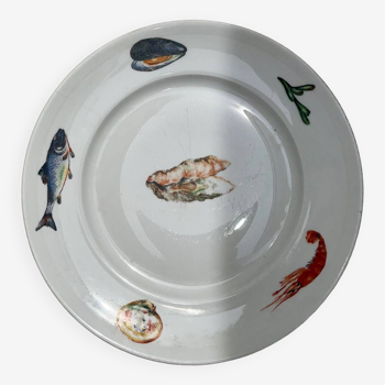 An old plate with shellfish pattern