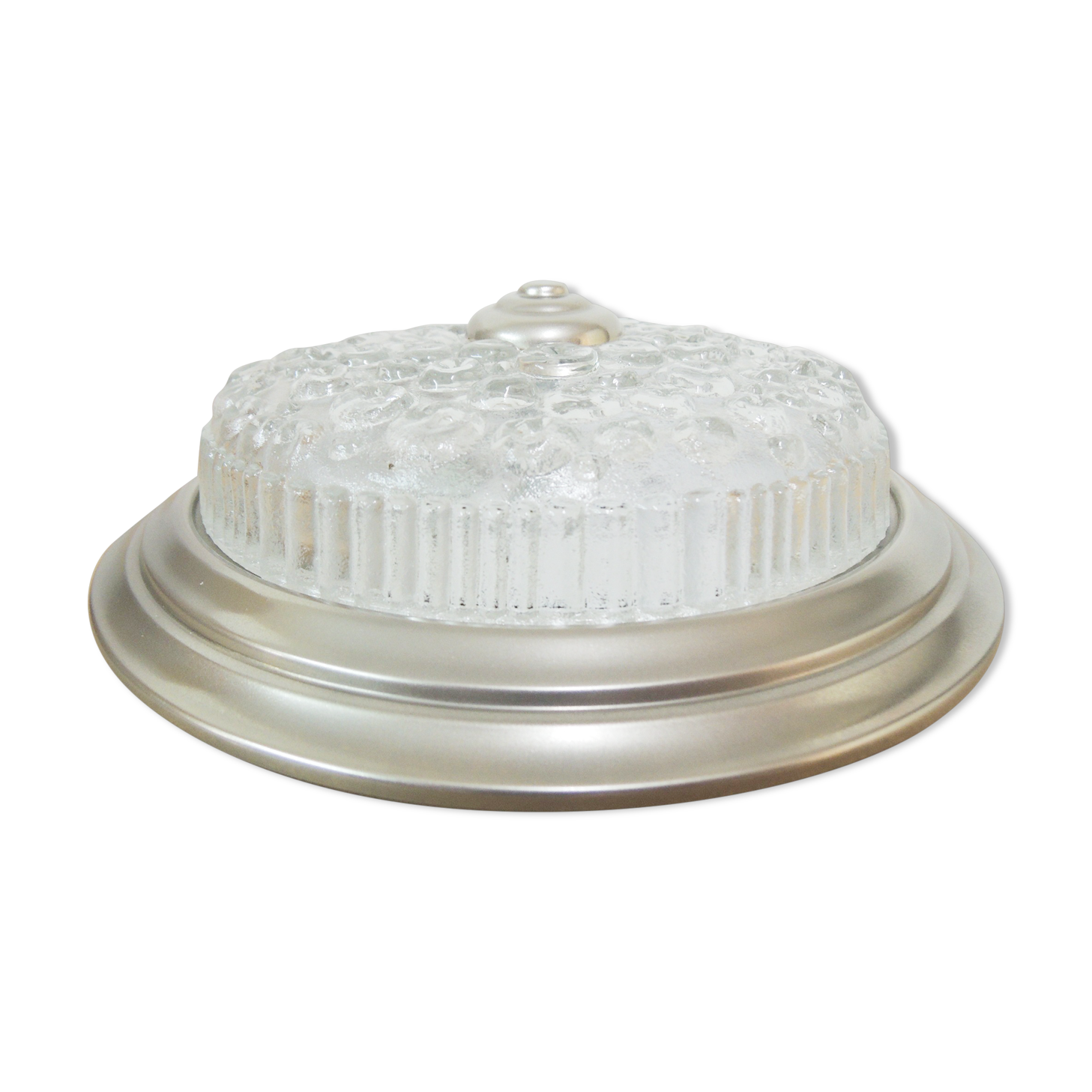 Glass and metal ceiling light