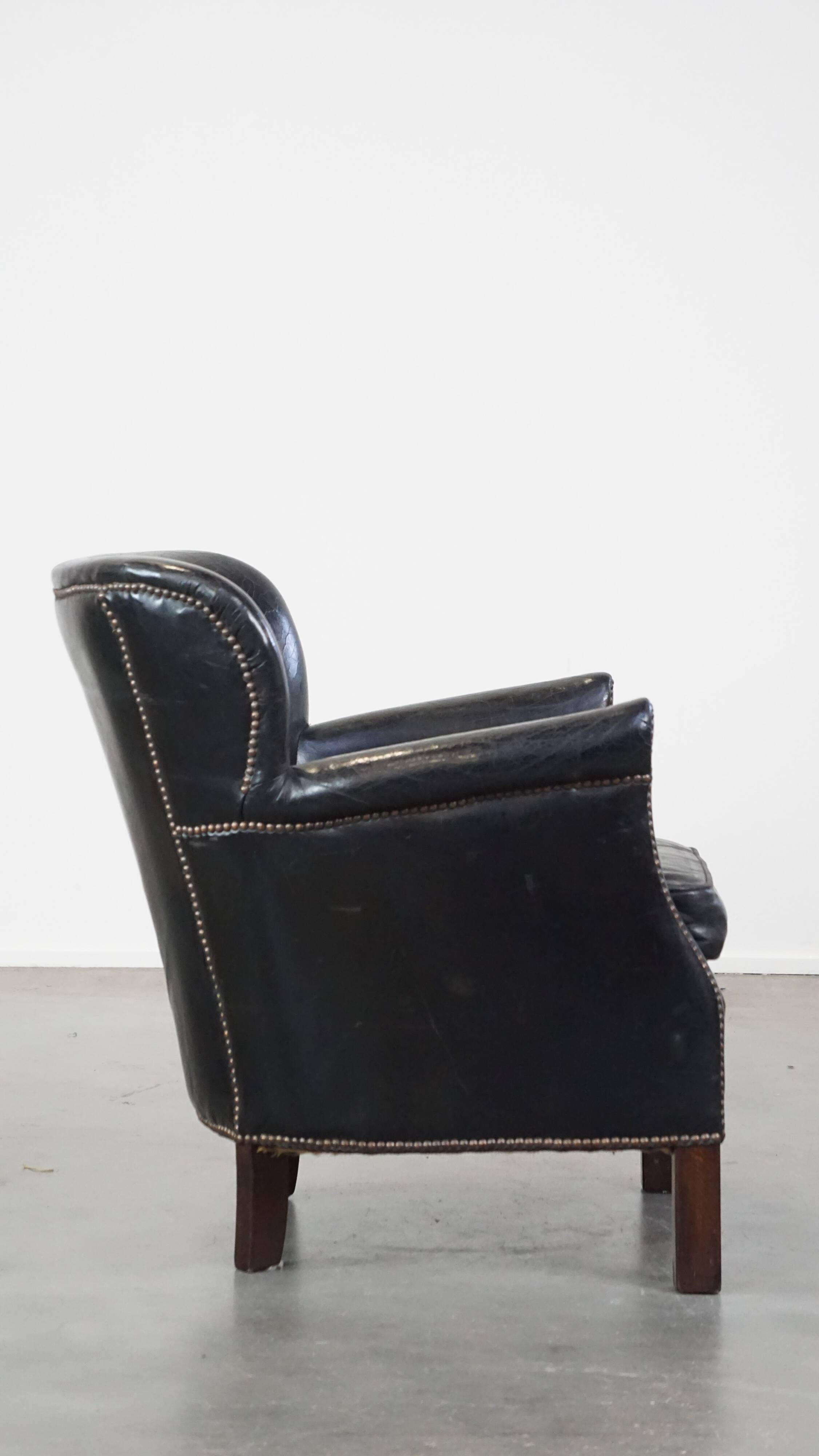 Fauteuil en cuir noir