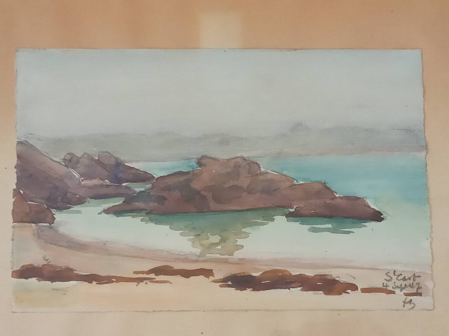 Paire d'acquarelles de Saint Gast, 1947, signées FG
