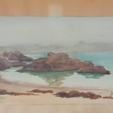 Pair of watercolors by Saint Gast, 1947, signed FG