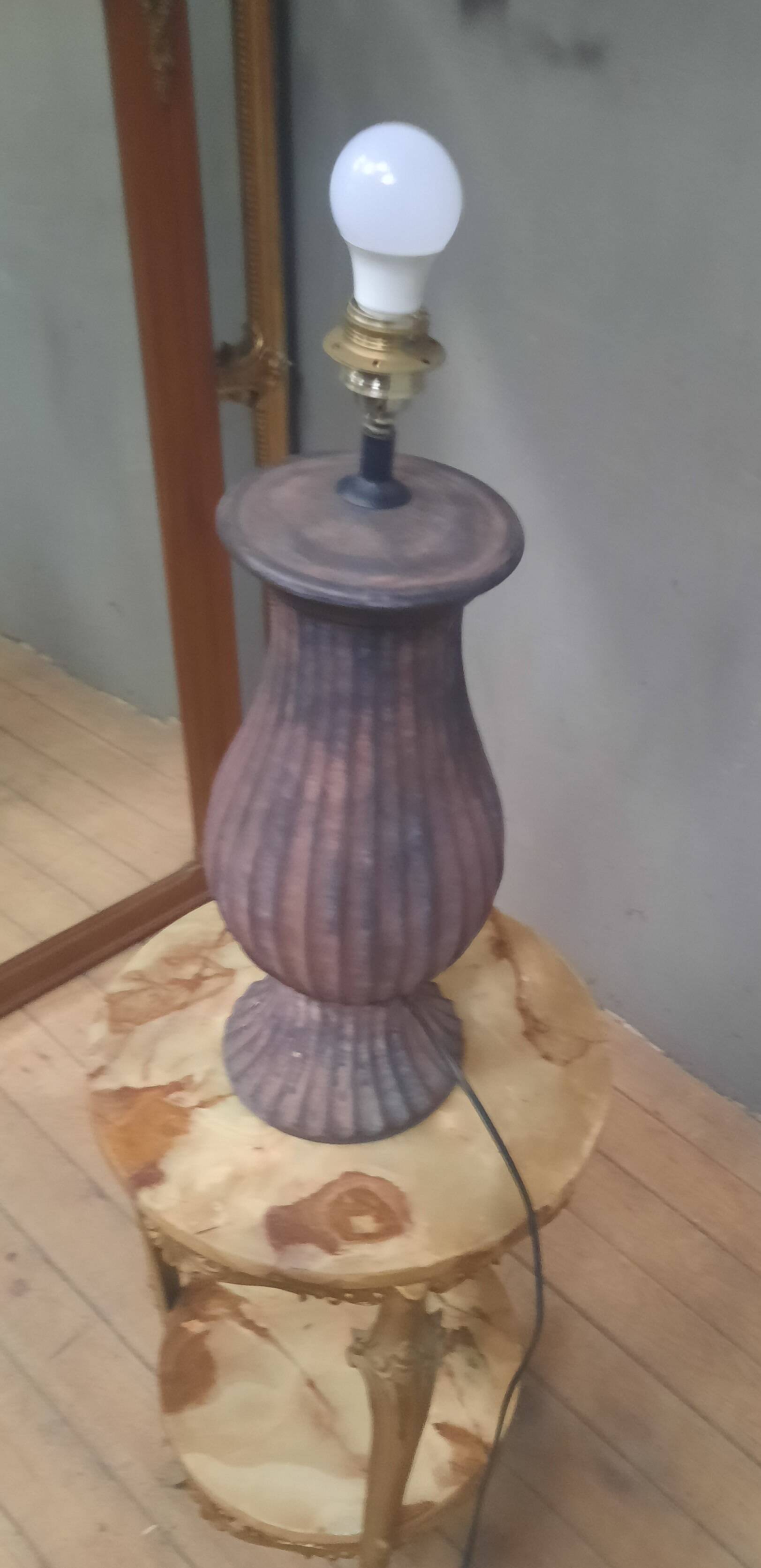 Glazed terracotta lamp