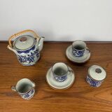 Vintage tea set for 2 people with flower pattern