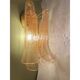 Set of 2 Clear-Gold “Petali” Murano Glass Wall Sconces in Vintage Style