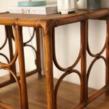 Rattan and bamboo coffee table