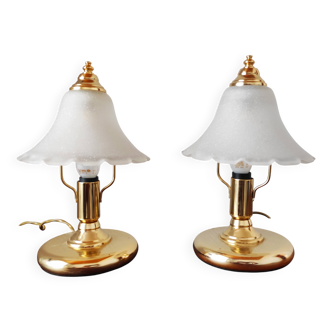 Pair of vintage mushroom lamps