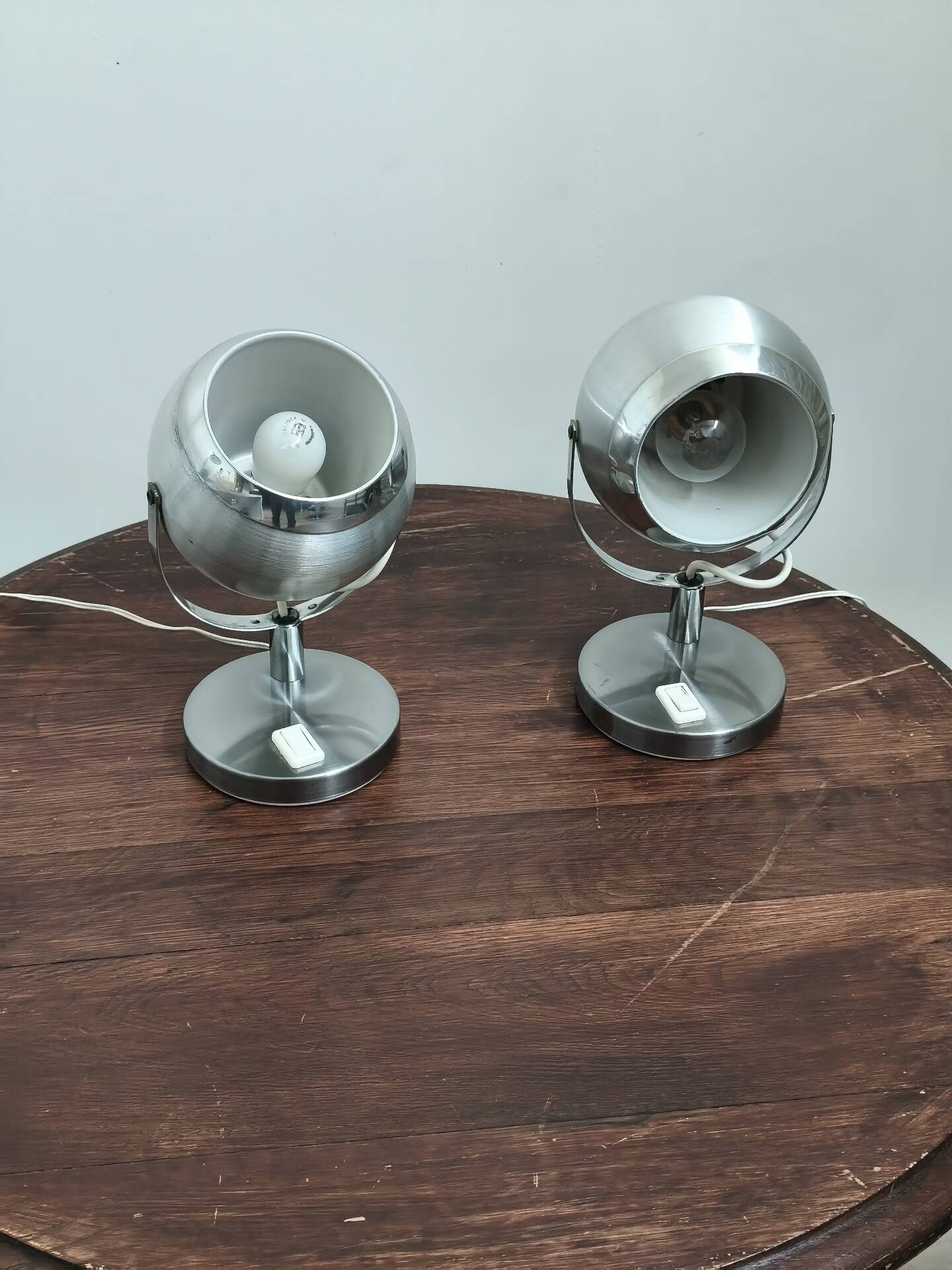 Pair of eyeball wall lamps by Aluminor 1970s
