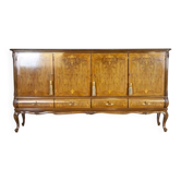 Cabinet de salon en noyer marqueté, années 1950