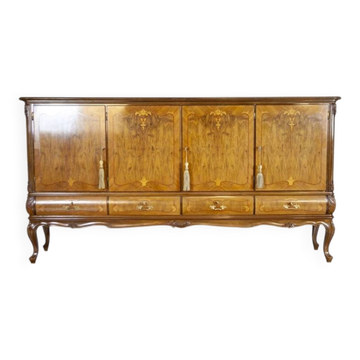 Inlaid Walnut Living Room Cabinet, 1950s