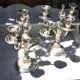 Pair of silver-plated candelabra in Louis XVI style