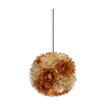 Suspension boule en coquille de capiz nacré Allemagne années 1960